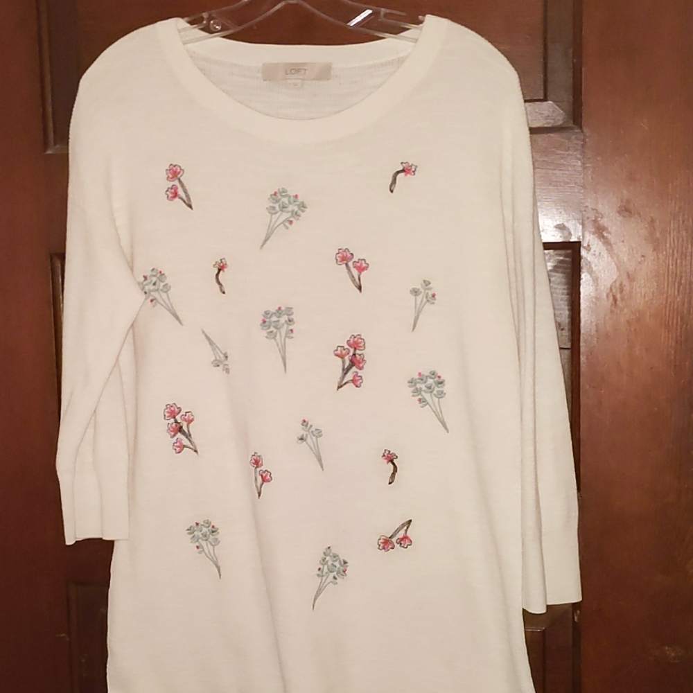 LOFT Floral print sweater
